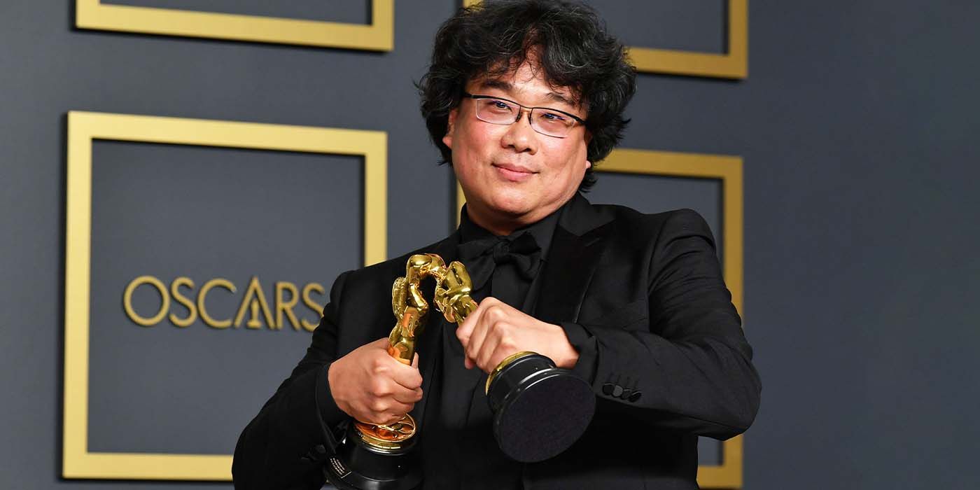 Bong-Joon Ho makes his Oscars kiss