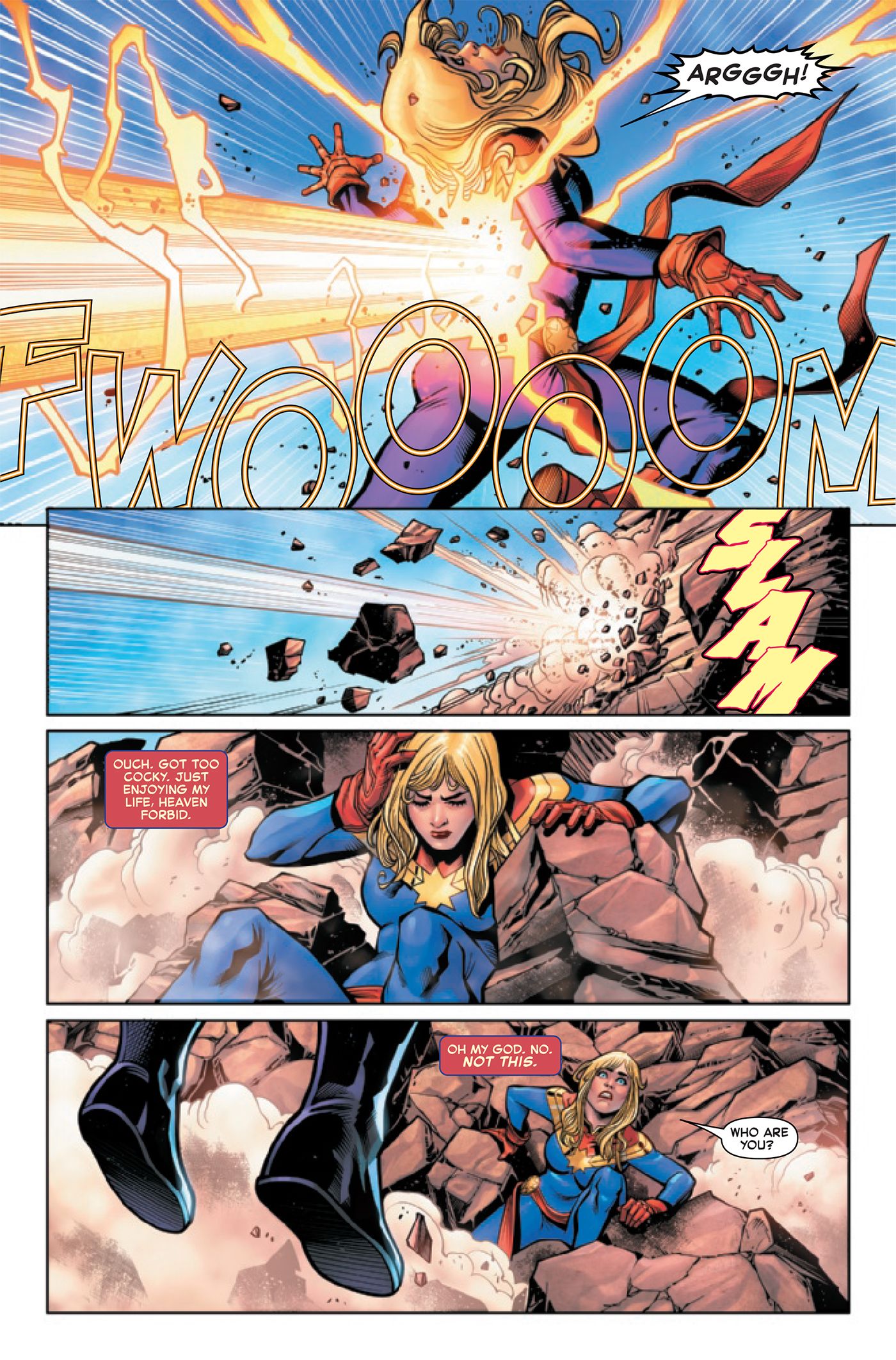Captain Marvel is shot down to come face-to-face with her worst fear.