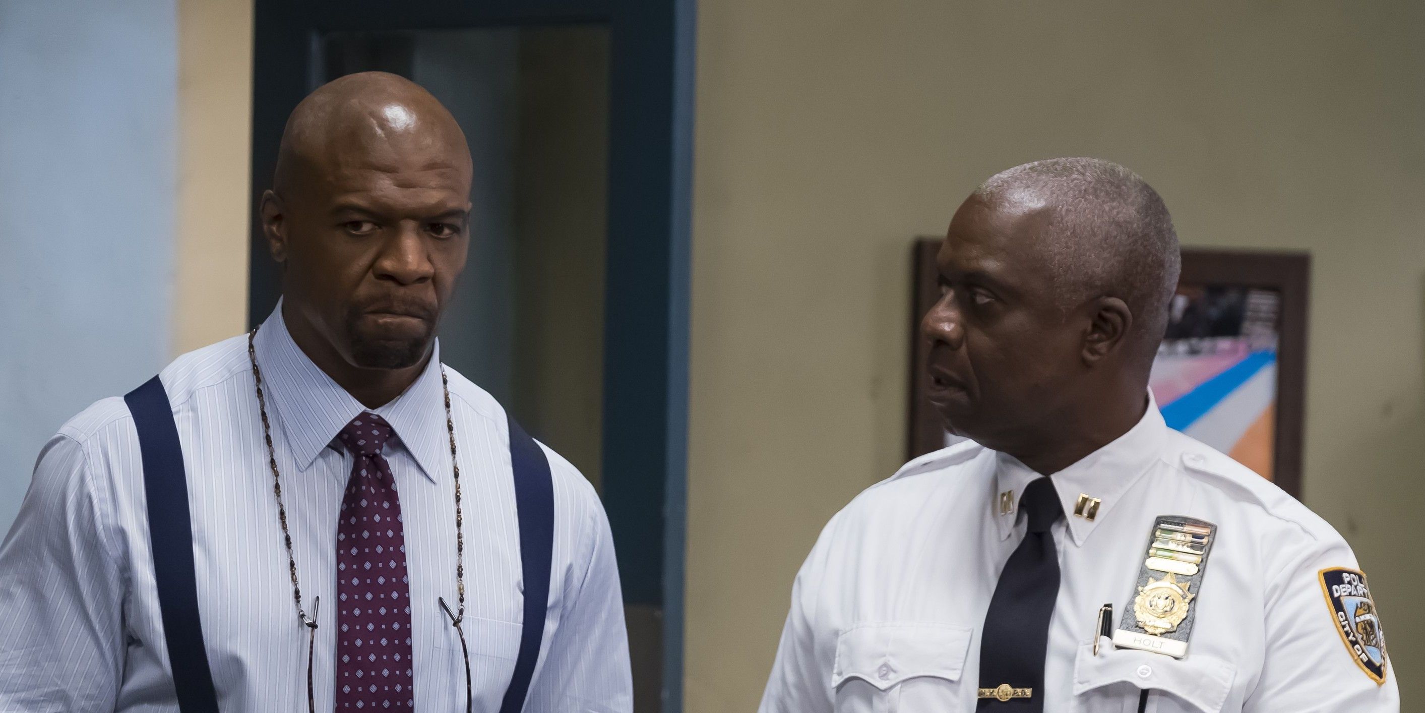 Captain Holt and Terry Jeffords talking in Brooklyn Nine Nine