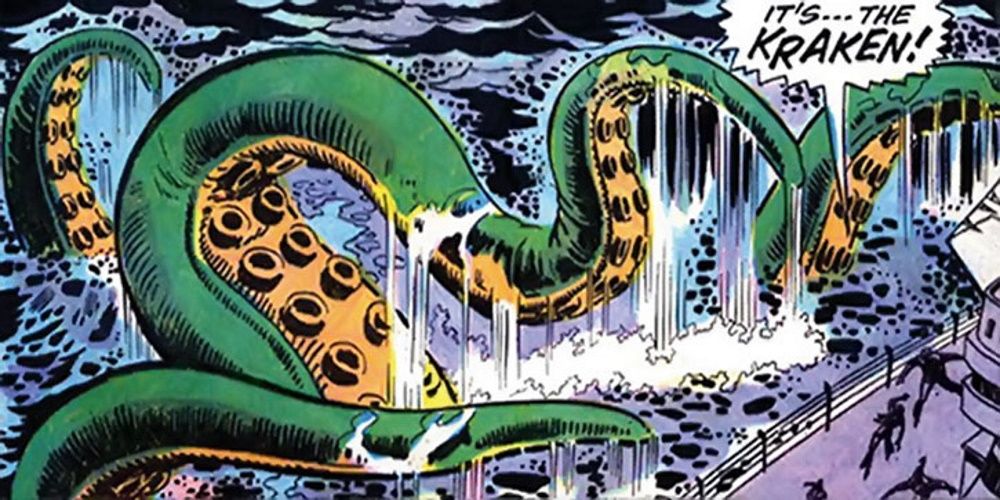 Kraken Large Tentacles Rising Out Of Ocean Marvel Comics Sub-Mariner