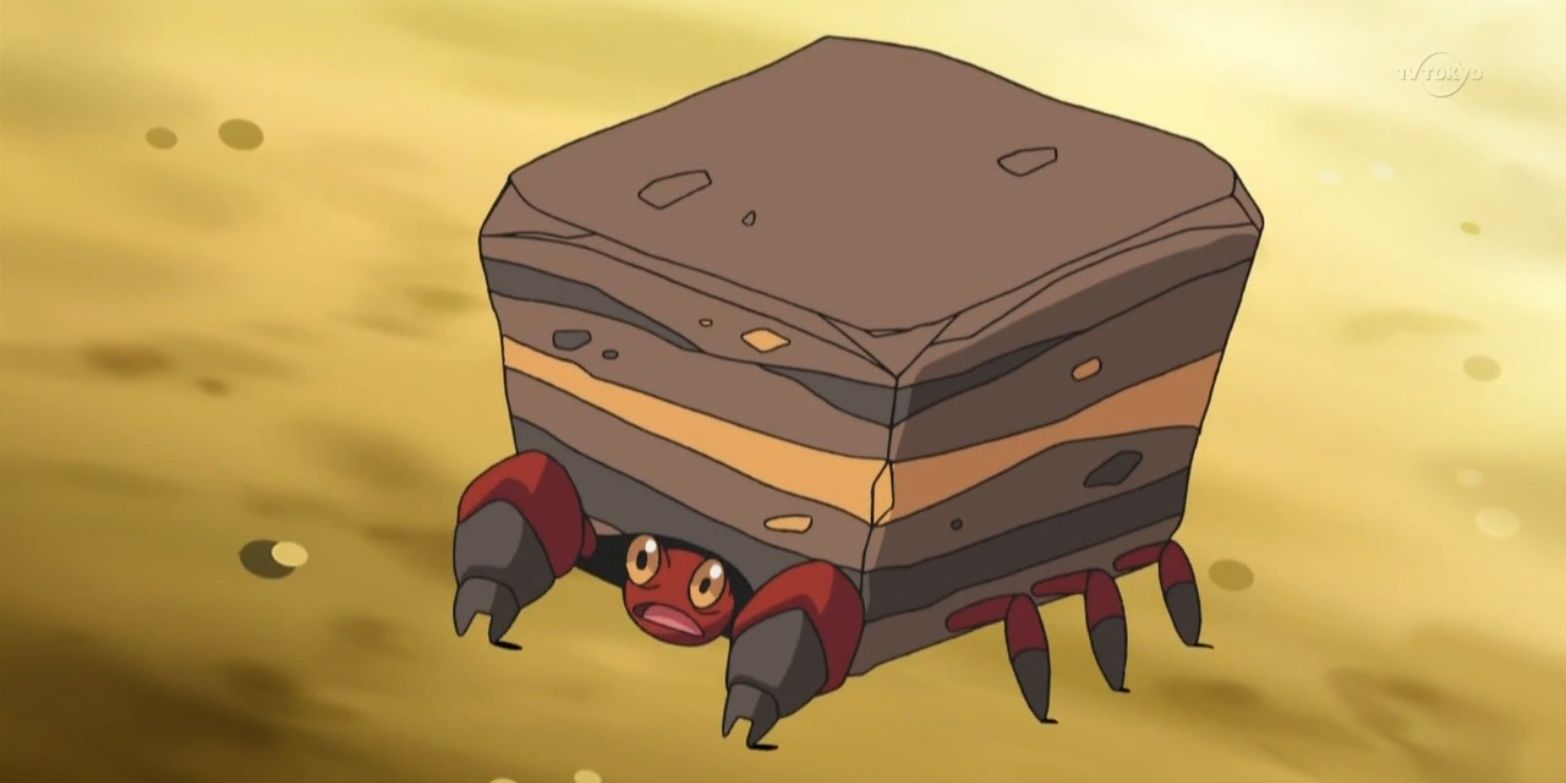 Cilan's Crustle in Pokemon anime