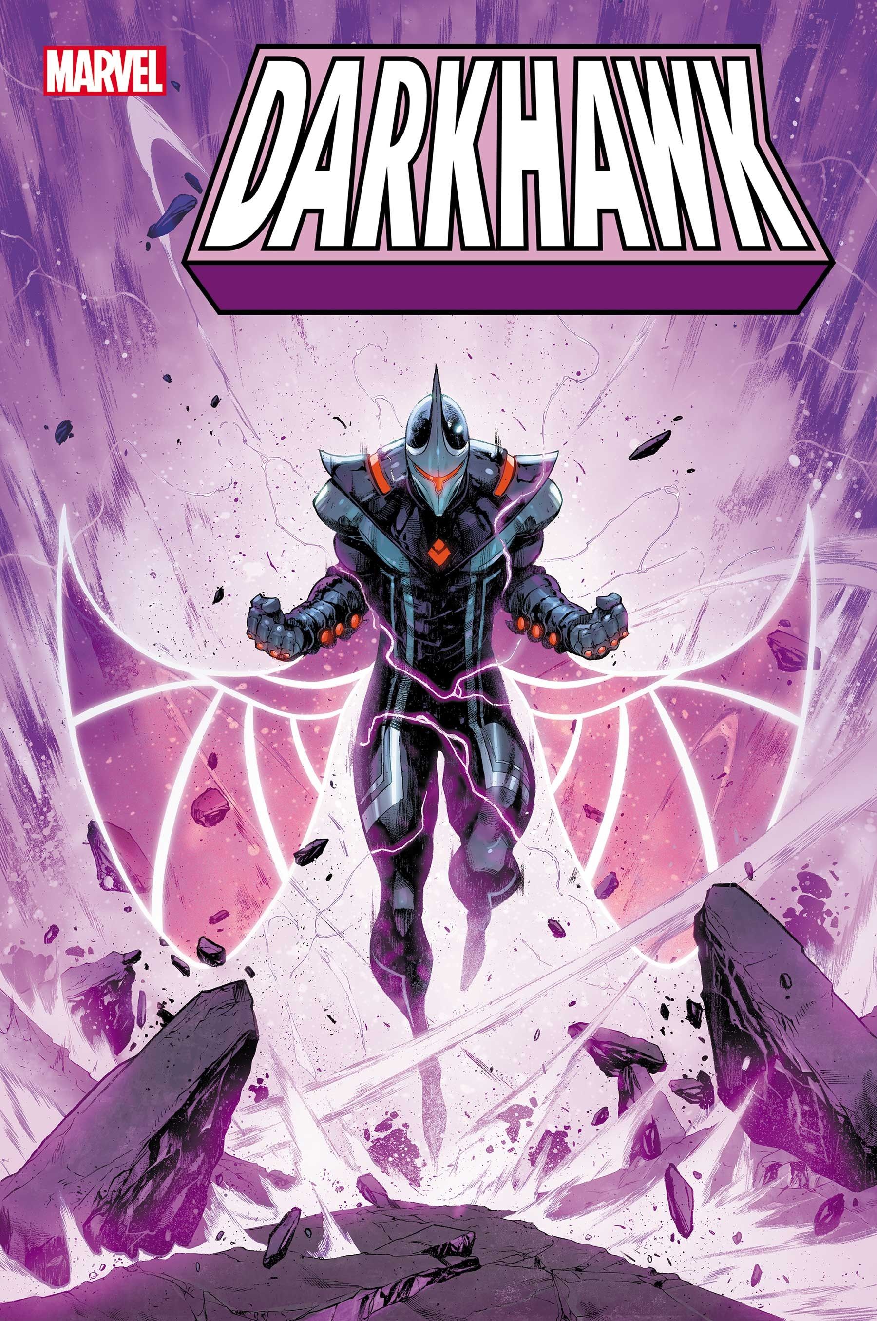Connor Young flies as the new Darkhawk on the cover to Darkhawk 2021 issue 1 by Iban Coello