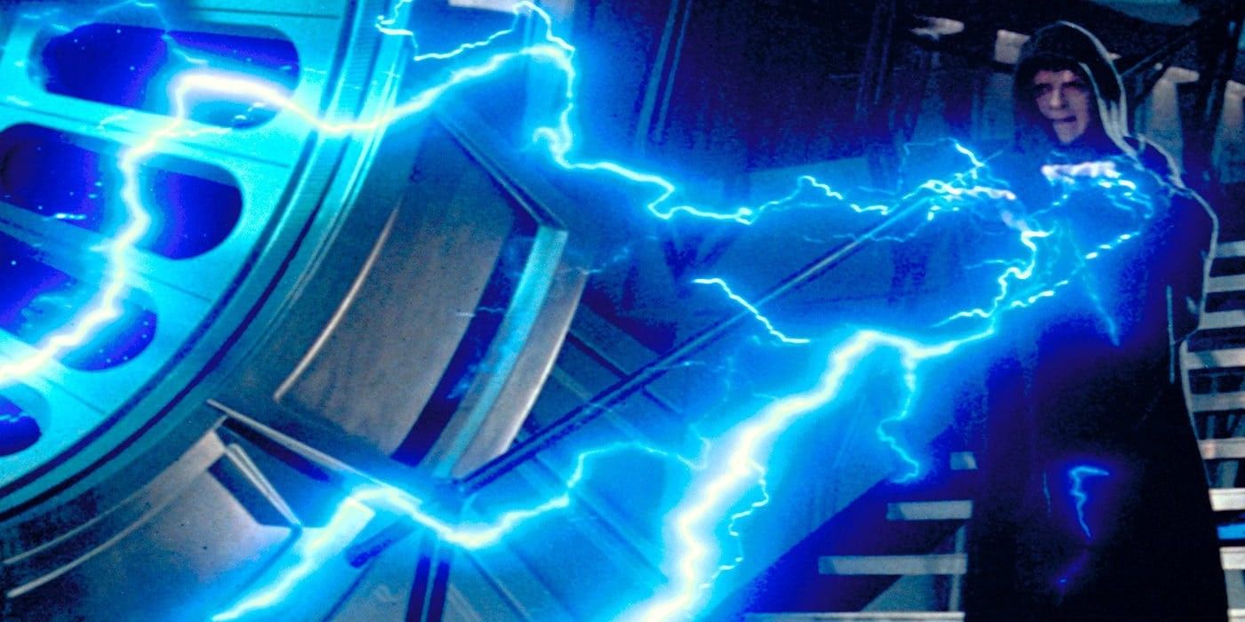 Darth Sidious Force Lighting Luke in Return of the Jedi