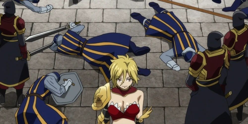 Dimaria defeats Hargeon soldiers in Fairy Tail.