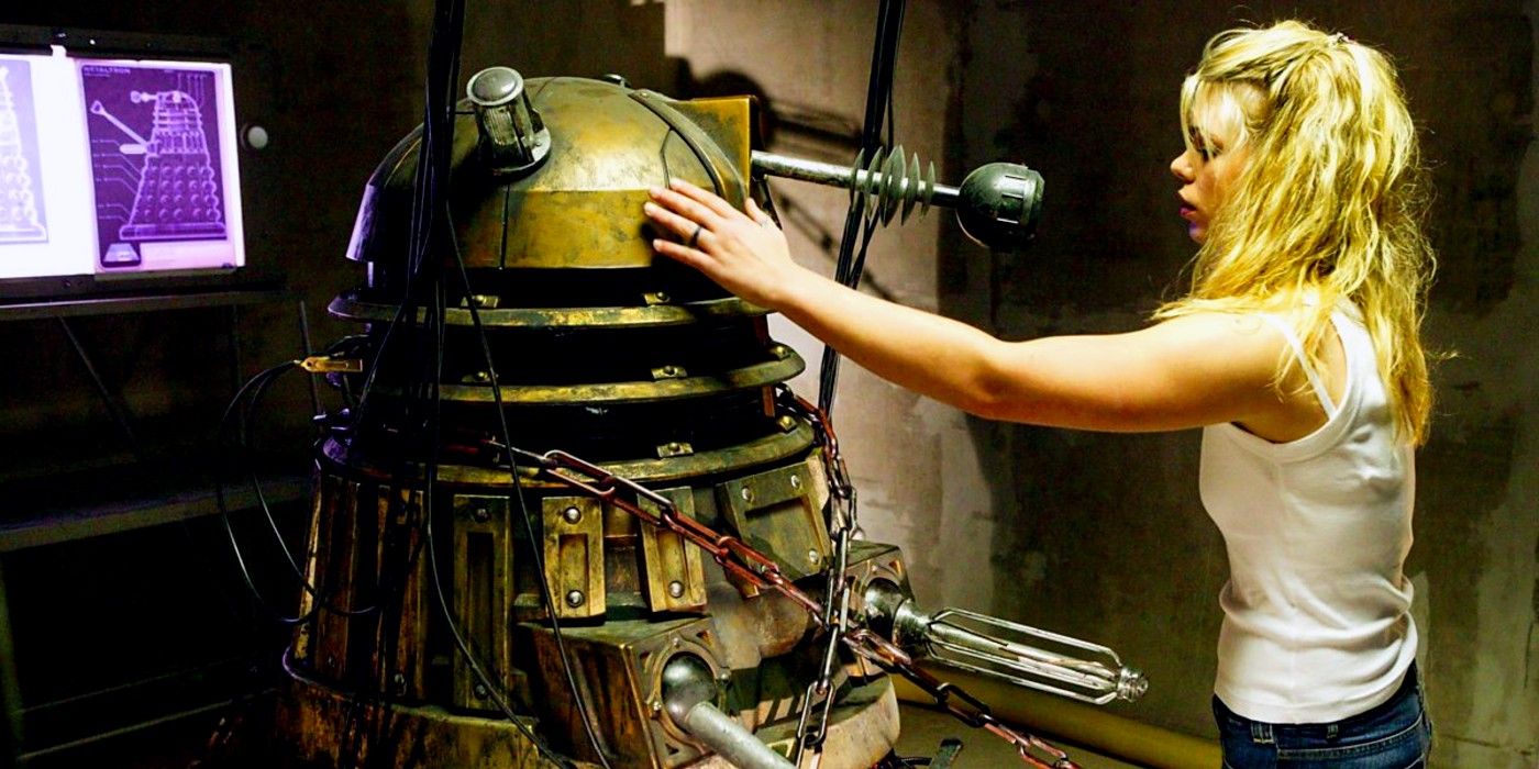 Billie Piper's Rose touches a captured Dalek in Doctor Who