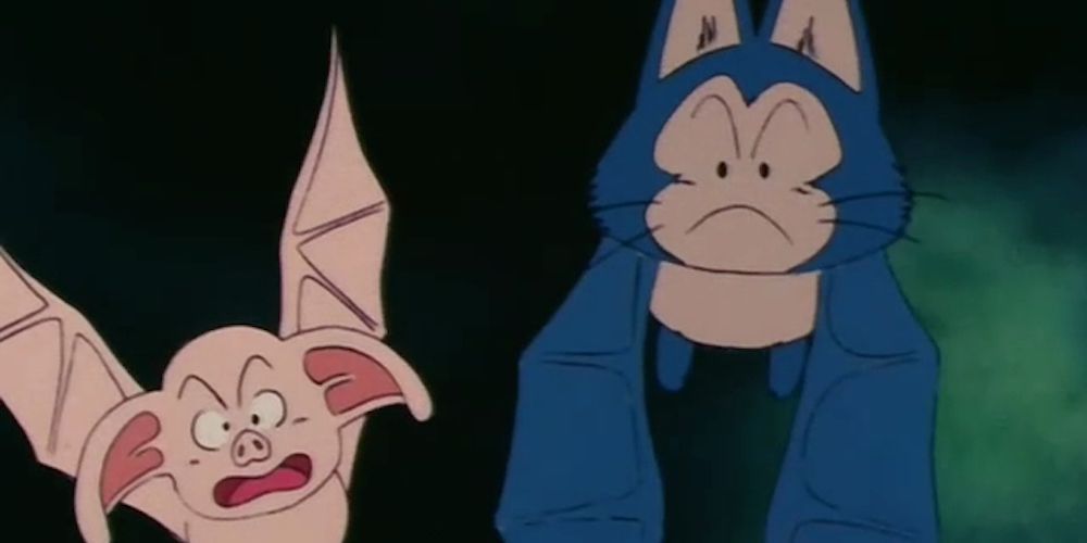 Oolong and Puar as bats in Dragon Ball.