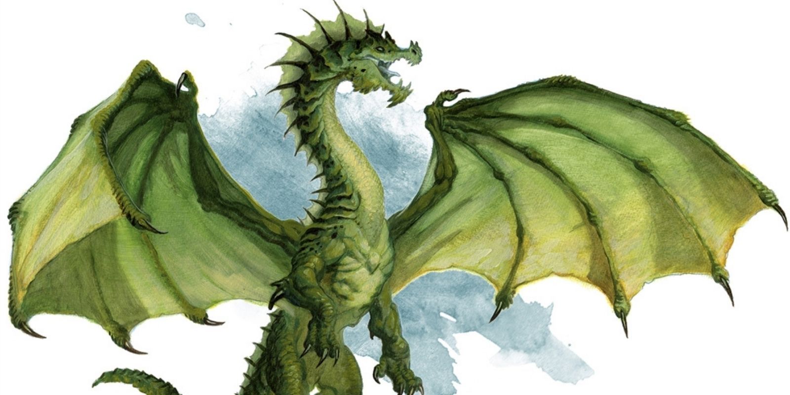 An Emerald Dragon rearing back in DnD