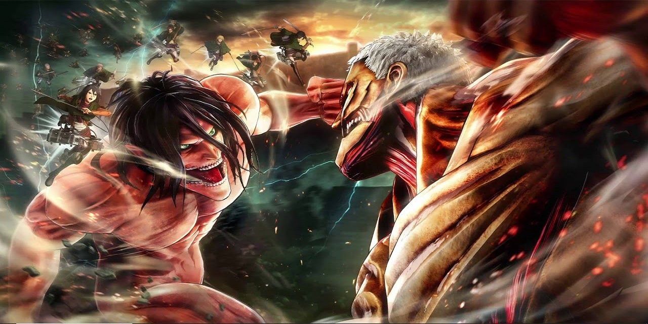 Eren vs Reiner in the Attack on Titan video game