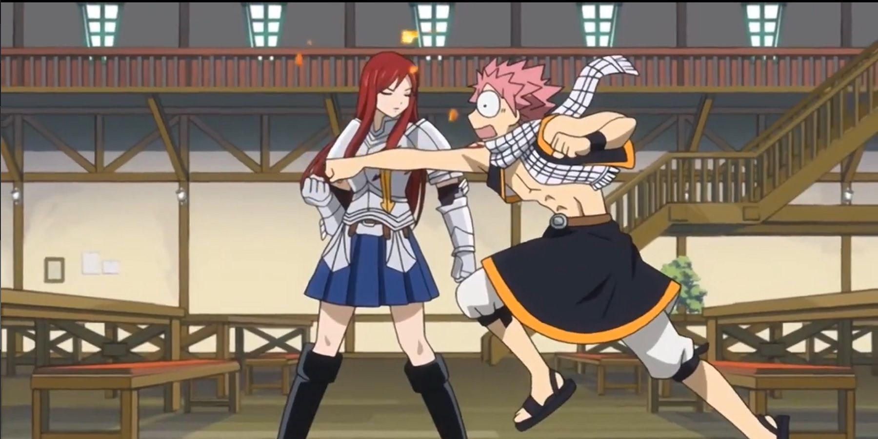 Erza Punches Natsu In The Stomach Fairy Tail