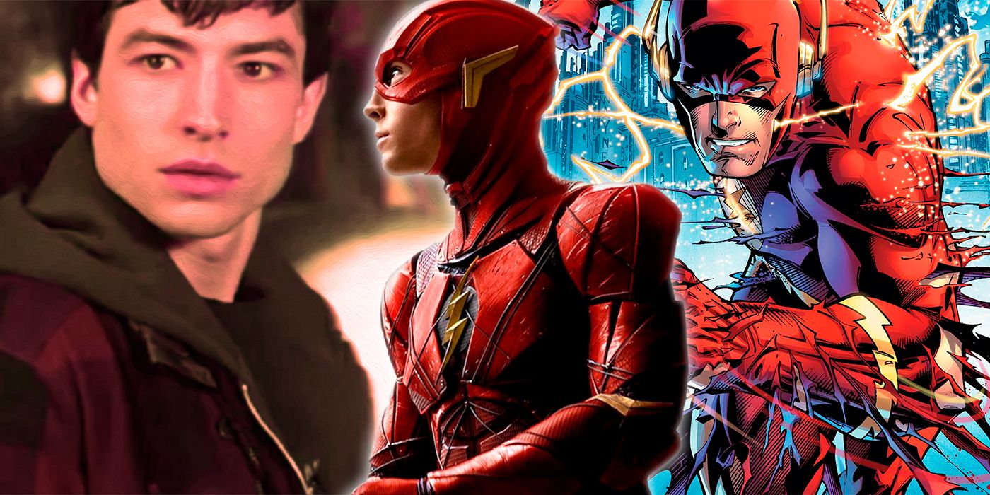 Ezra Miller as Barry Allen and the Flash and The Flash from the comics
