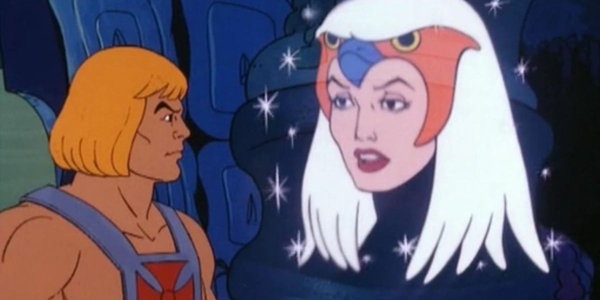 Filmation Sorceress appearing in a vision to He-Man