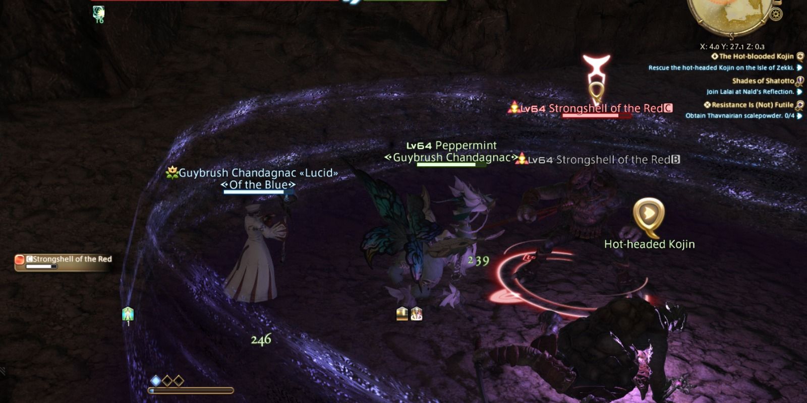 A fight during a Kojin Daily Quest in Final Fantasy 14