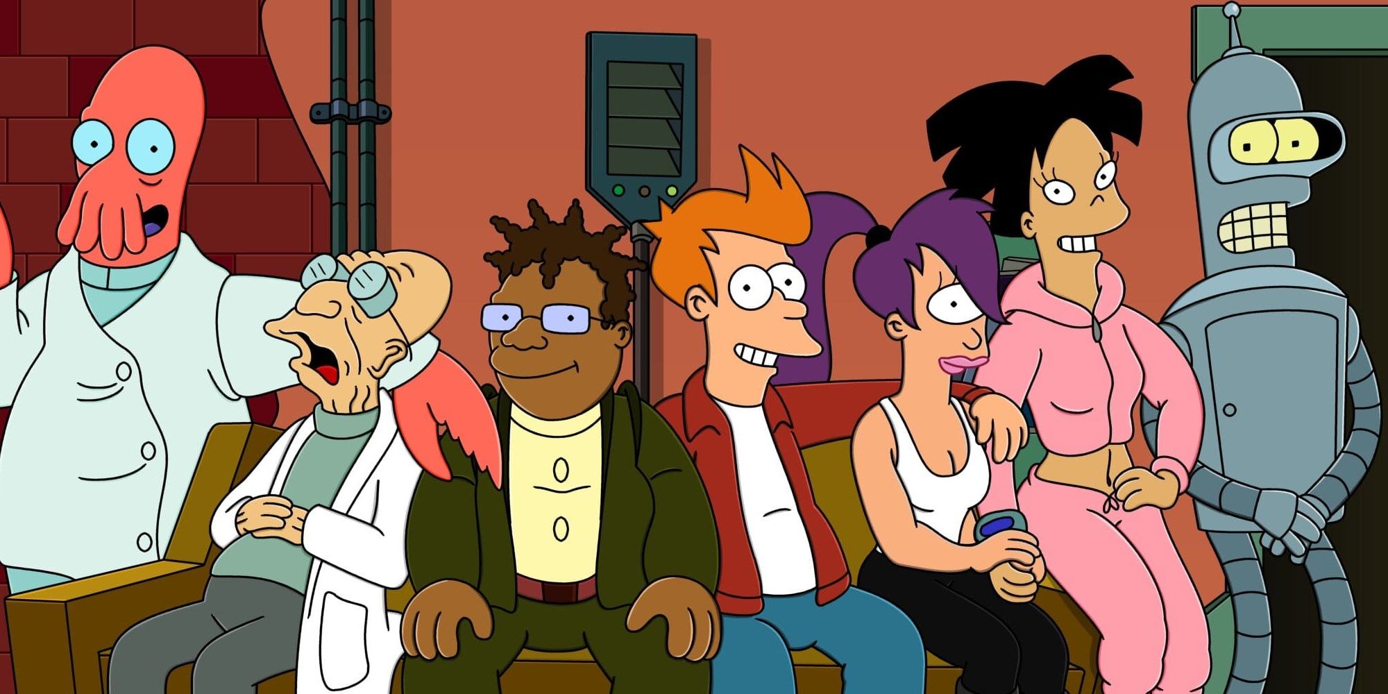 The animated cast of Futurama