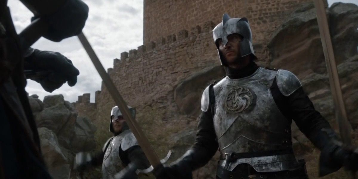 Arthur Dayne wielding Dawn and another sword in a Game of Thrones flashback.