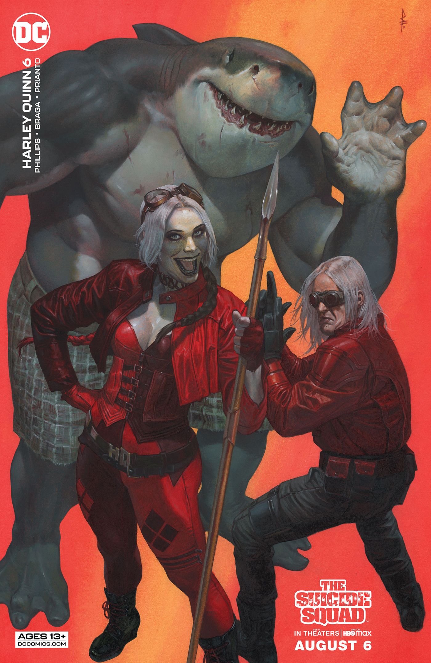 A variant cover sees Harley Quinn, King Shark and Savant from The Suicide Squad.