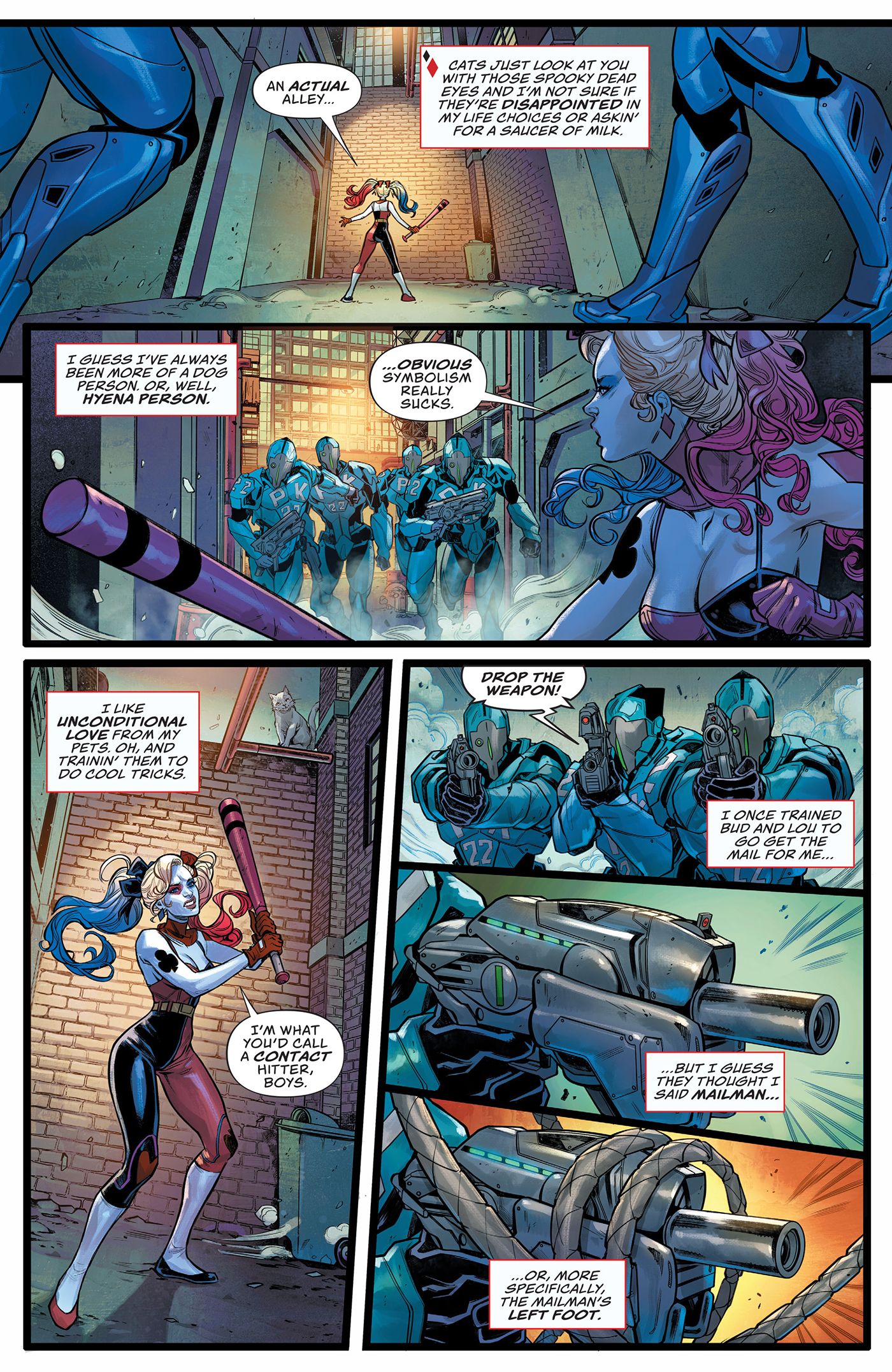 Harley Quinn takes a stand against the peacekeepers.