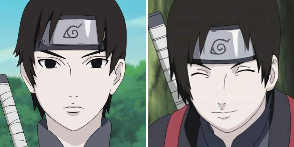 Sai serious and smiling in Naruto