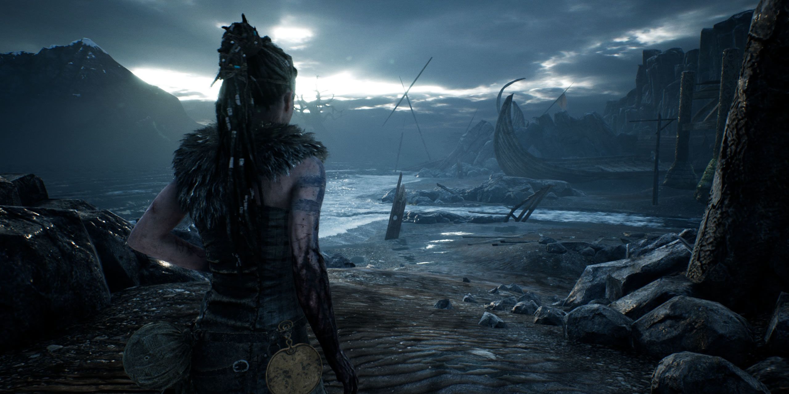 Hellblade Senua Walks Through The Empty Afterlife Full Of Ruins And Shipwrecks 