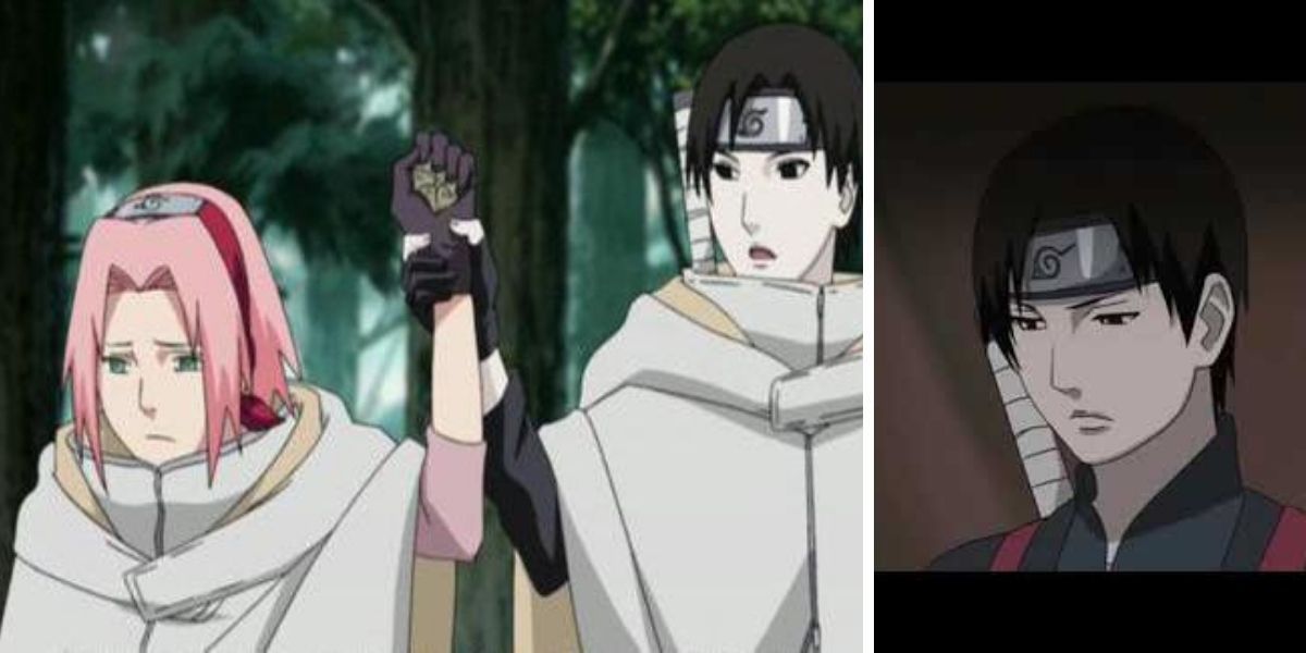 Sai holding Sakura Haruno's wrist from Naruto