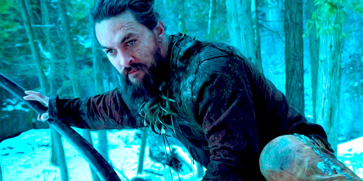 Jason Momoa from See hunting in the woods.