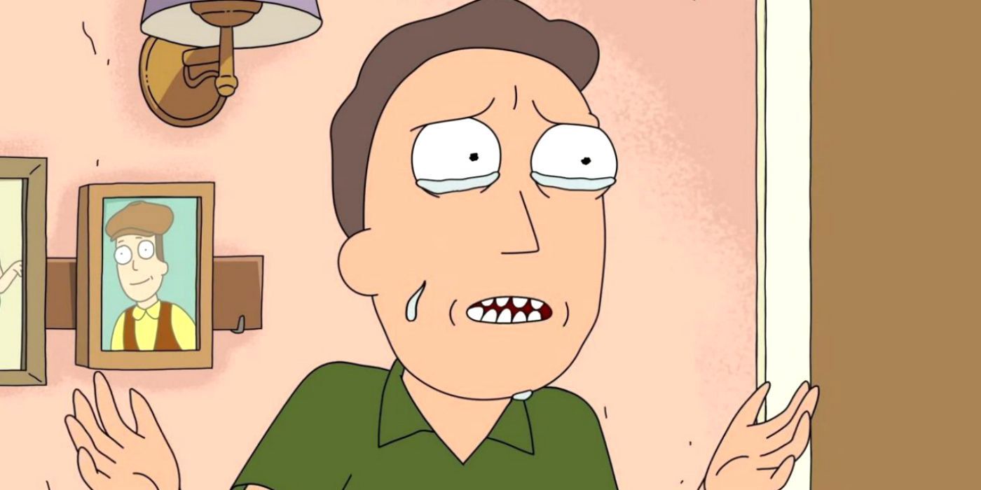 Jerry Smith crying in Rick and Morty.