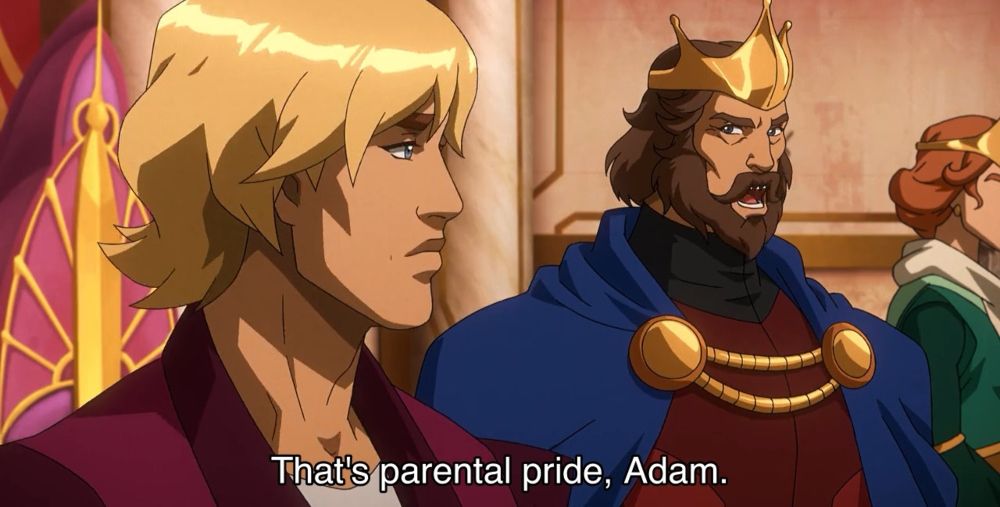 King Randor telling Adam That's parental pride at Teela's ceremony