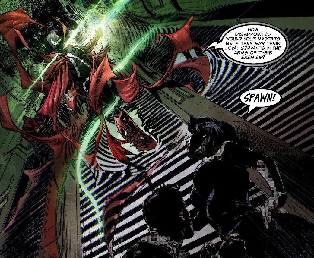 Spawn confronts Archangel Raphael and his mistress Leviathan in King Spawn #1 