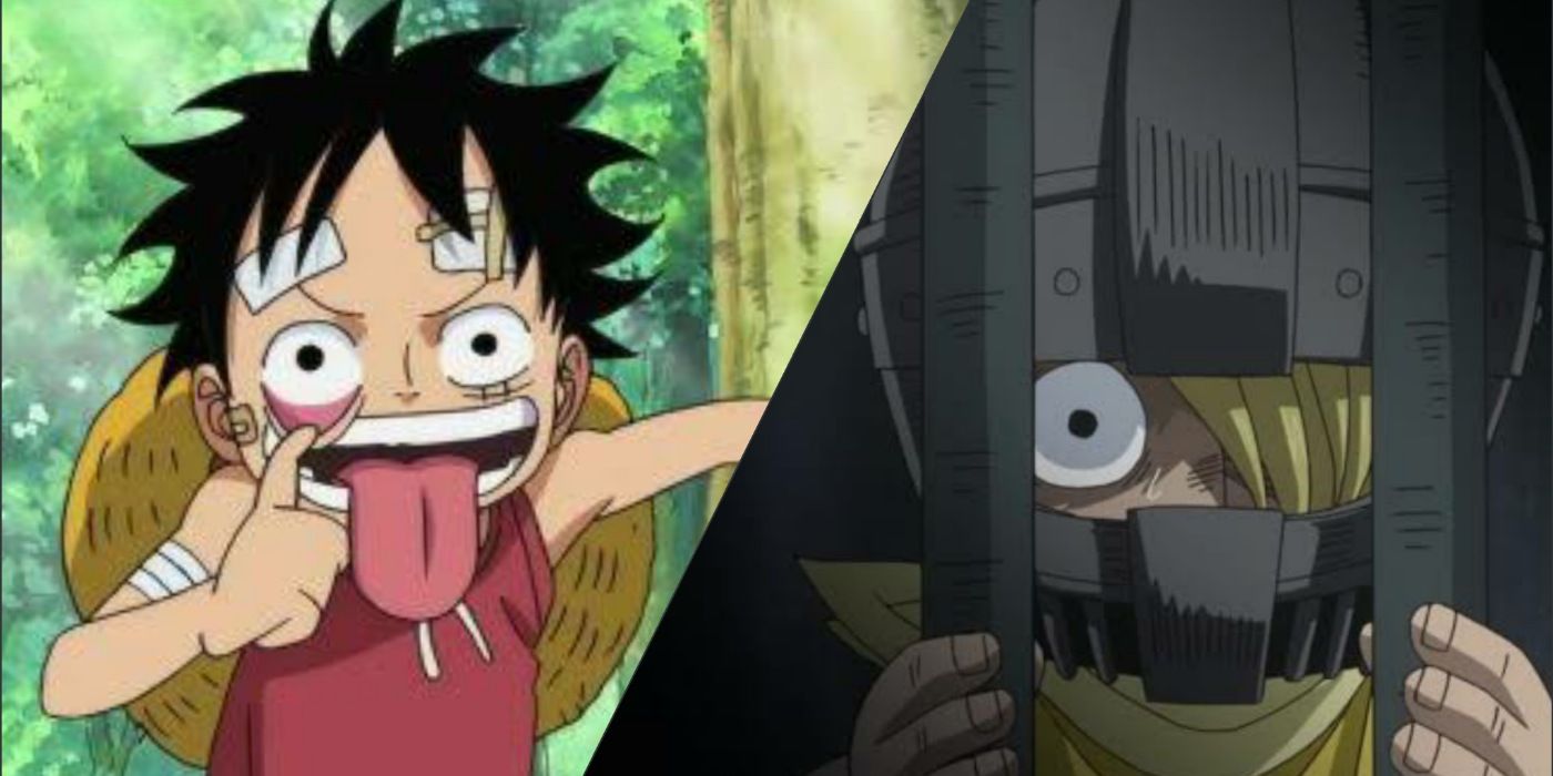 Young Luffy Young Sanji with a Mask in Prison