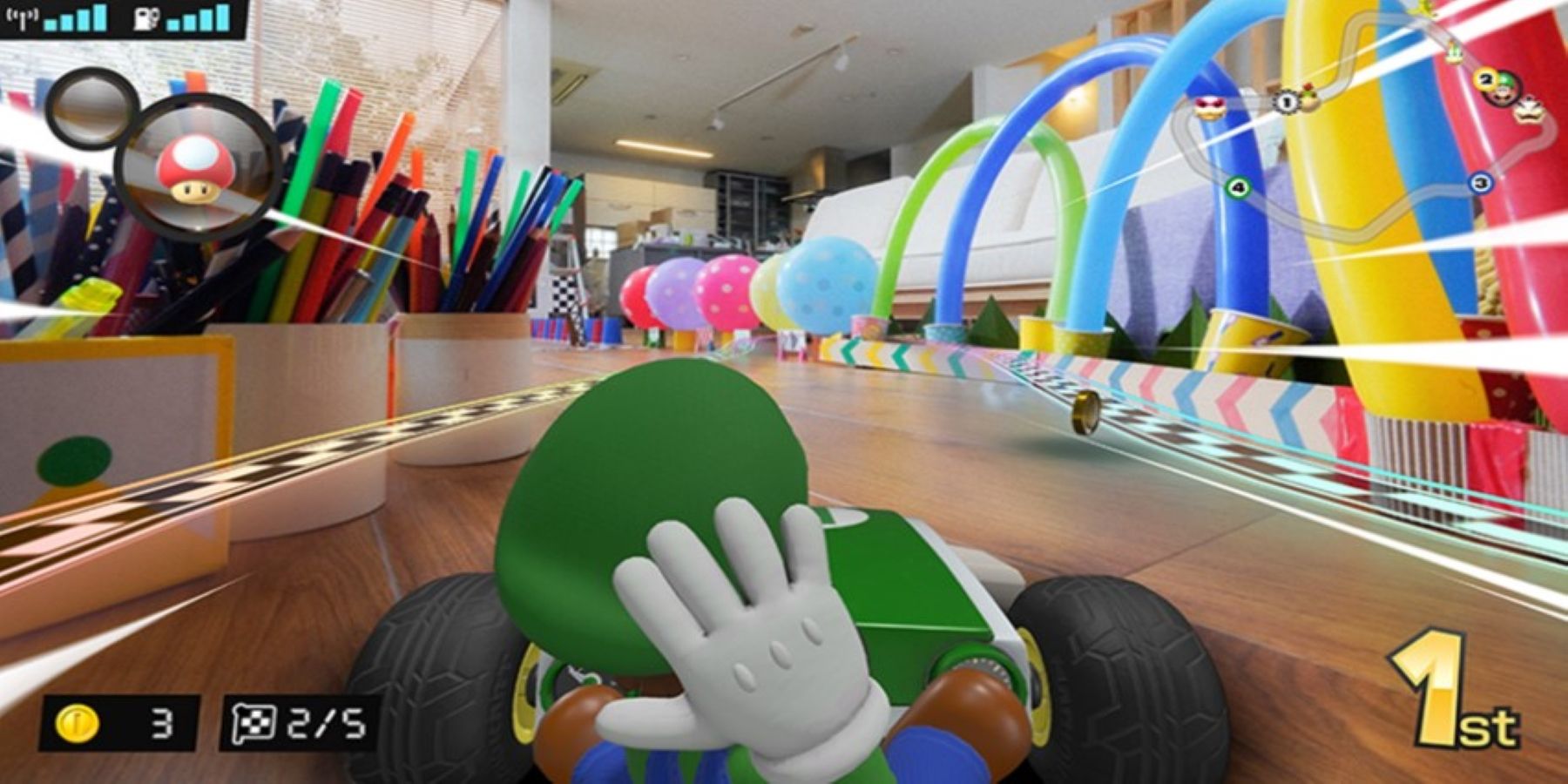 Luigi Racing In Mario Kart Live Home Circuit