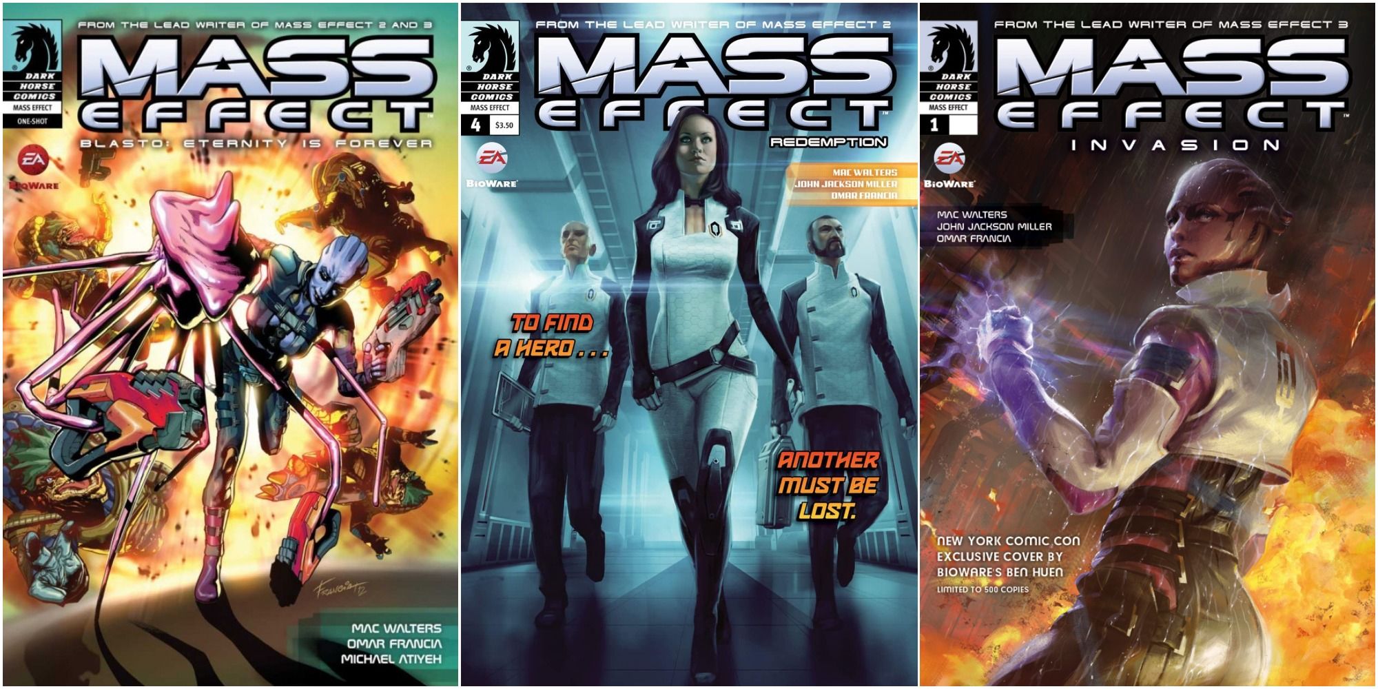 Mass Effect Comic Covers Blasto Eternity Is Forever Miranda Redemption Aria Invasion