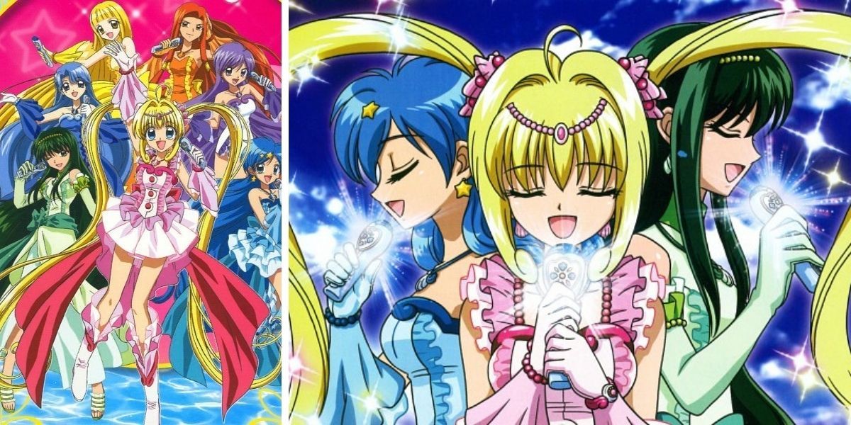 Images feature Lucia, Hanon, and Rika from Mermaid Melody