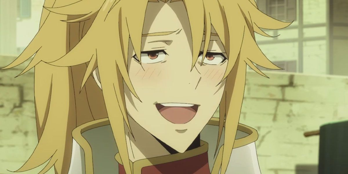 Motoyasu smiles in The Rising of the Shield Hero anime.