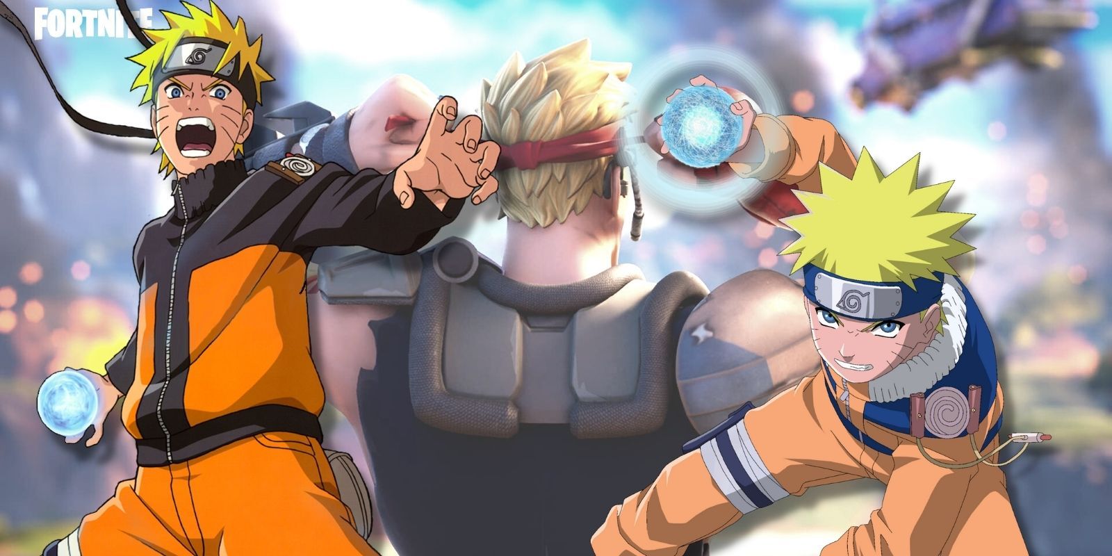 Naruto overlayed on an image of Fortnite Chapter 2 Season 6