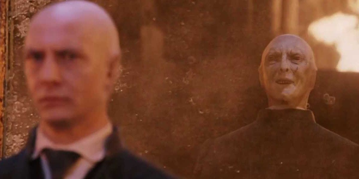 Ian Hart Playing Professor Quirrell And Voldemort In Harry Potter