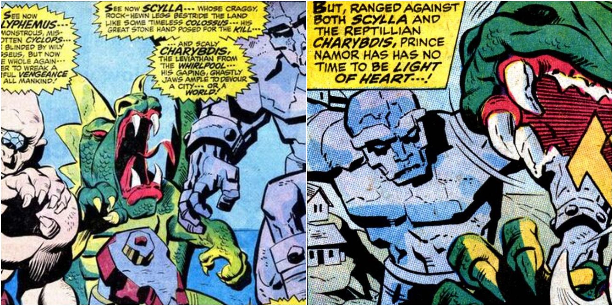 Scylla Charybdis Battle Namor And Hercules Marvel Comics Sub-Mariner Split Image