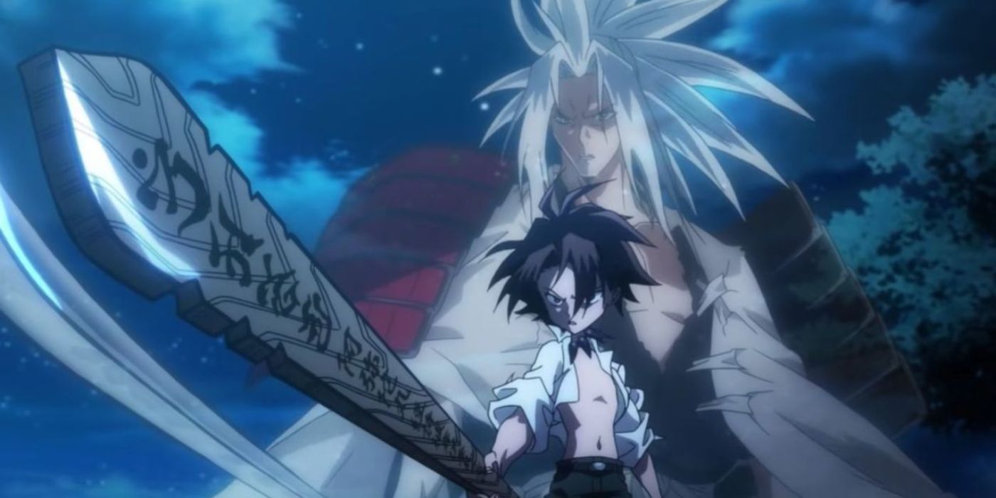 Yoh wields his sword in Shaman King (2021).