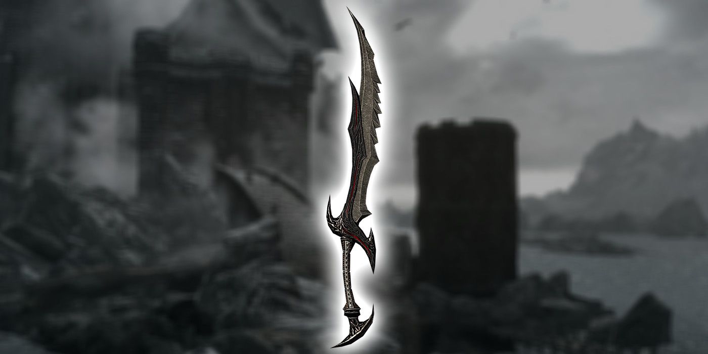 TES Skyrim Melee Weapons Guide   Skyrim Daedric Sword 