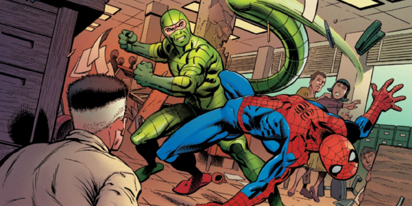 Spider-Man saves J Jonah Jameson from Scorpion.