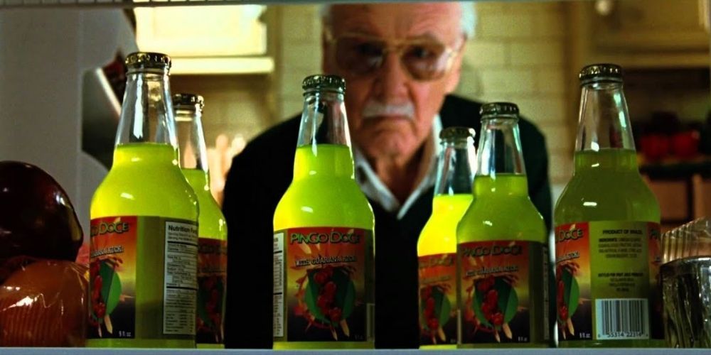 Stan Lee Looking At Rocinha Bottles