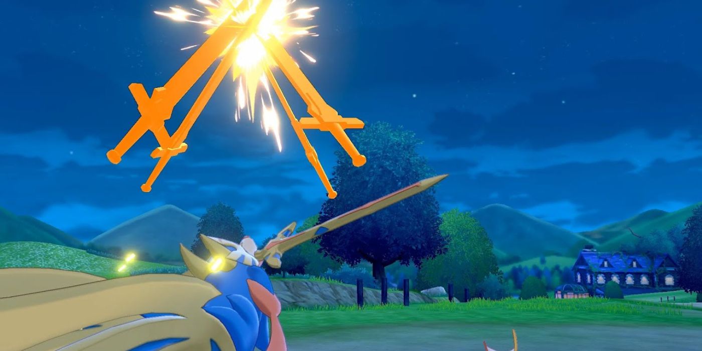 Zacian using Swords Dance in Pokémon Sword.