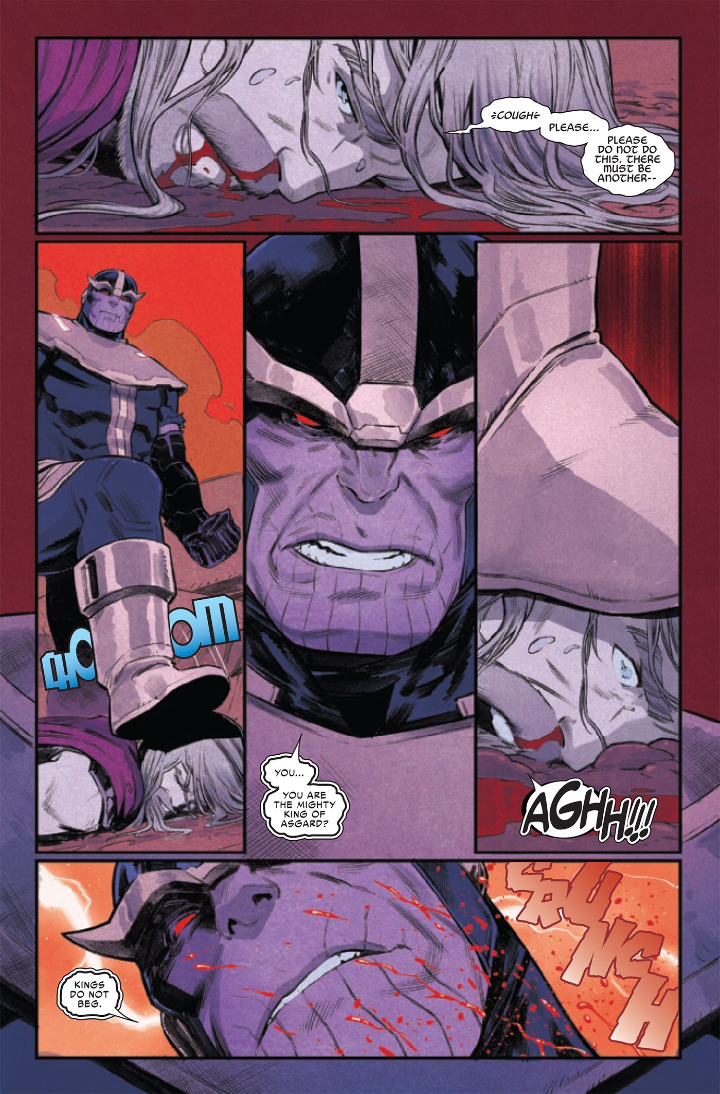 Thanos seemingly kills Thor by crushing him under his foot.
