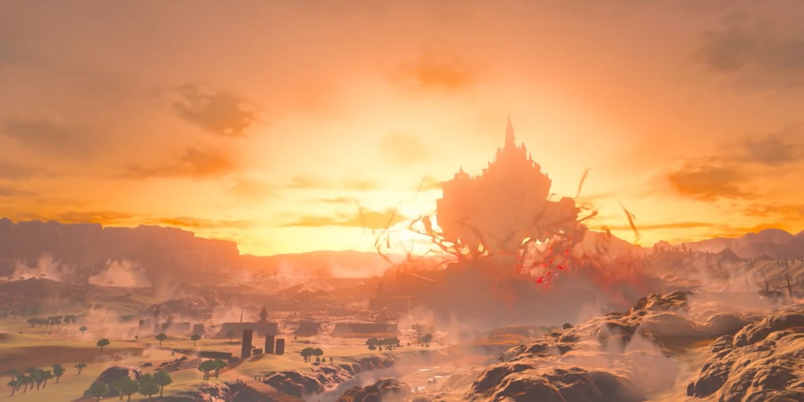 The Legend Of Zelda Breath Of The Wild 2 Trailer Hyrule Castle Sunset Malice Screenshot