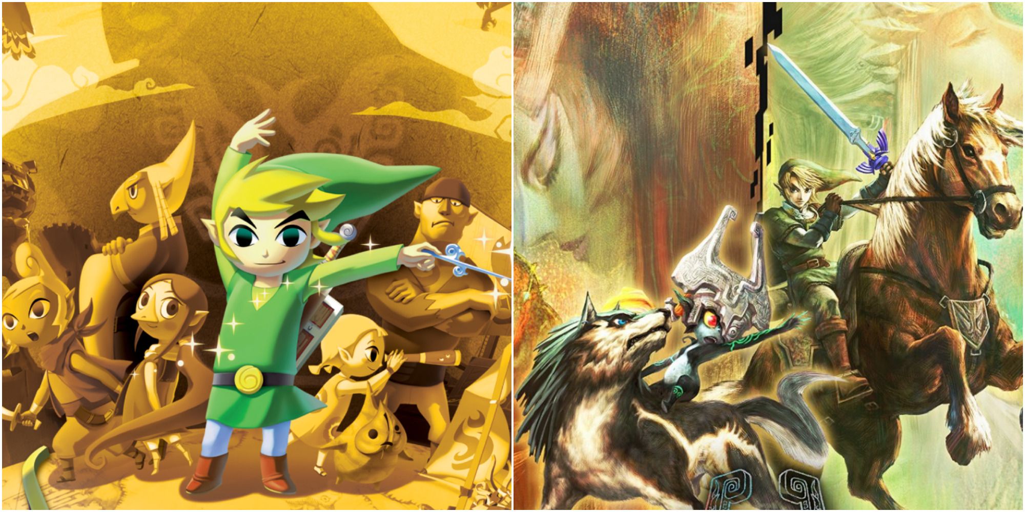 The Legend of Zelda Wind Waker HD and Twilight Princess HD Cover Art Crops