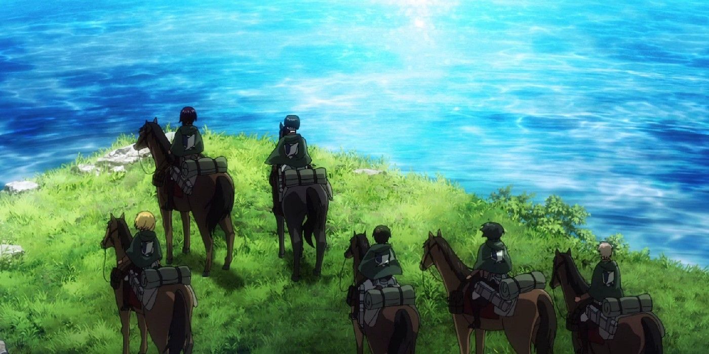 The Survey Corps Sees The Sea For The First Time