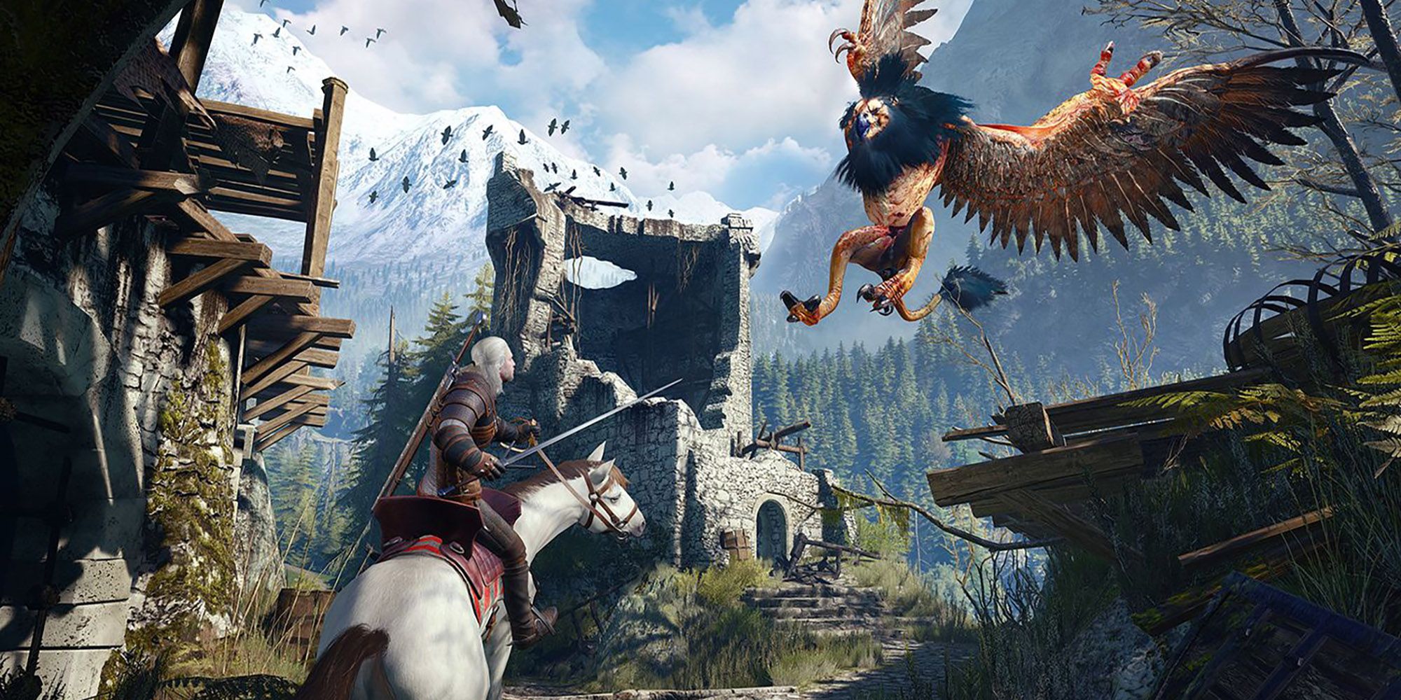 Battle with a Griffin in the Witcher 3