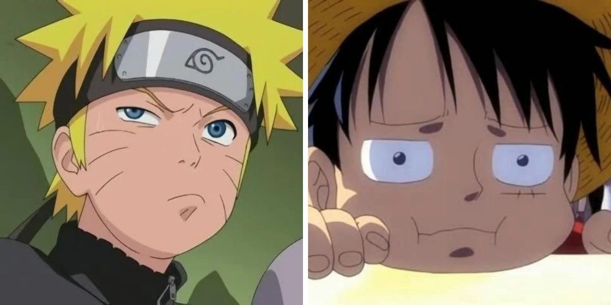 Naruto and Luffy pouting