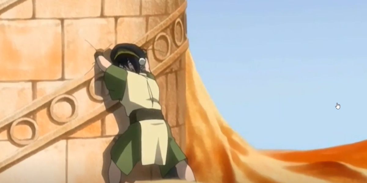 Toph holding Wan Shi Tong's Library in place - Avatar the Last Airbender