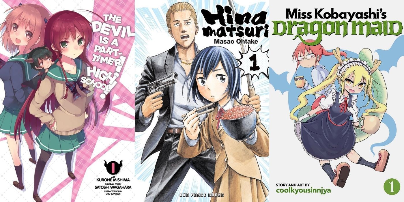 hinamatsuri, the devil is a part timer high school, miss kobayashi's dragon maid-- seinen reverse isekai manga