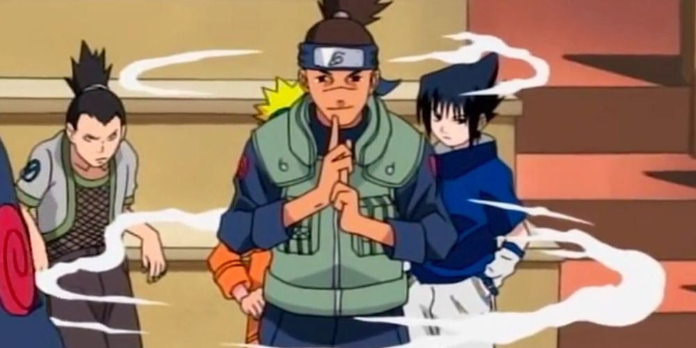 Iruka Performing The Transformation Jutsu in Naruto