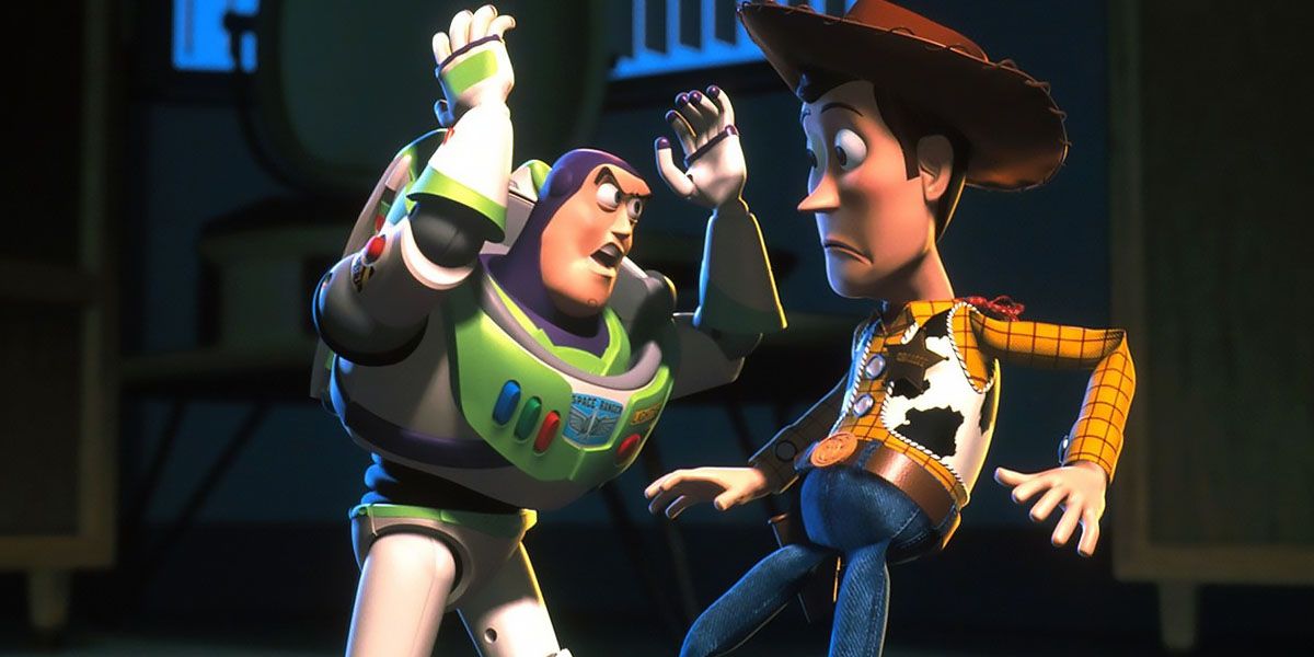 Buzz yells at Woody